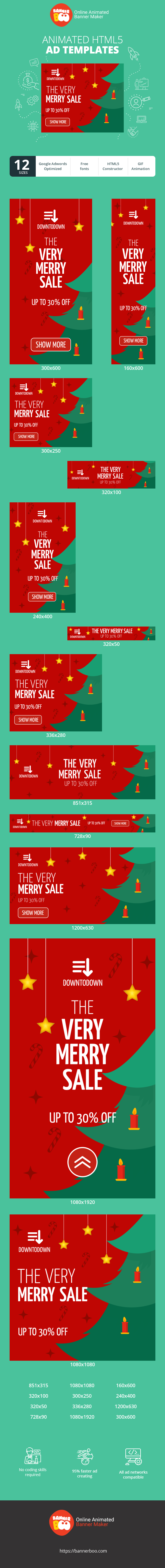 Banner ad template — The Very Merry Sale — Up To 30% Off