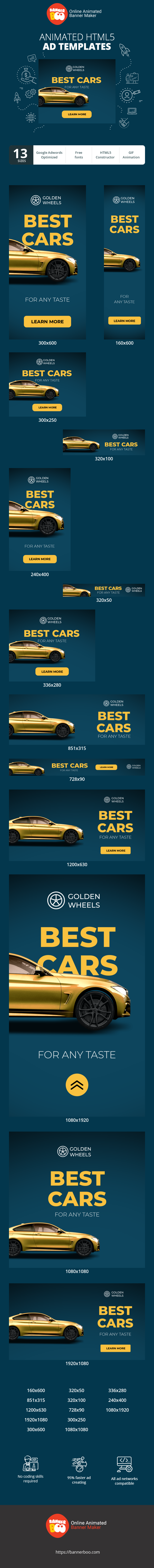 Banner ad template — Best Cars — For Any Taste