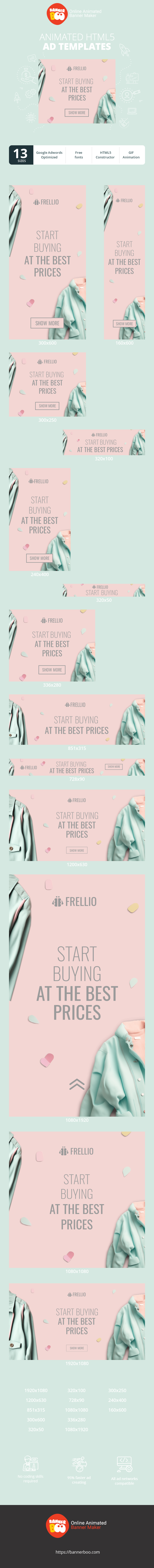 Banner ad template — Start Buying At The Best Prices — E-Commerce