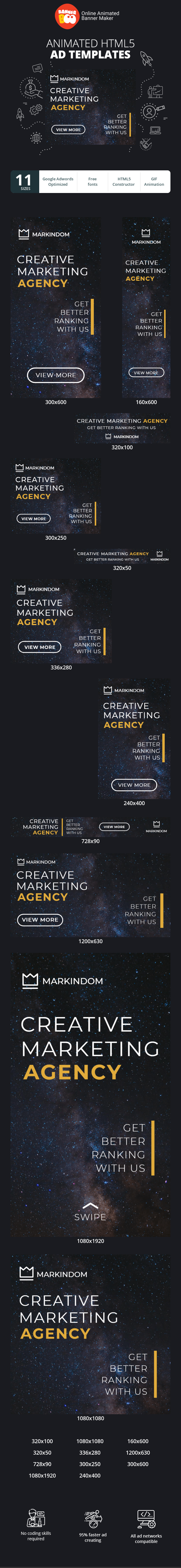 Banner ad template — Creative Marketing Agency  —  Get Better Ranking With Us