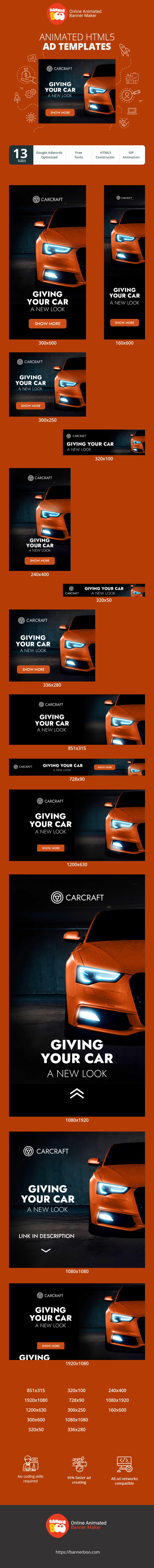 Banner ad template — Giving Your Car A New Look — Transport