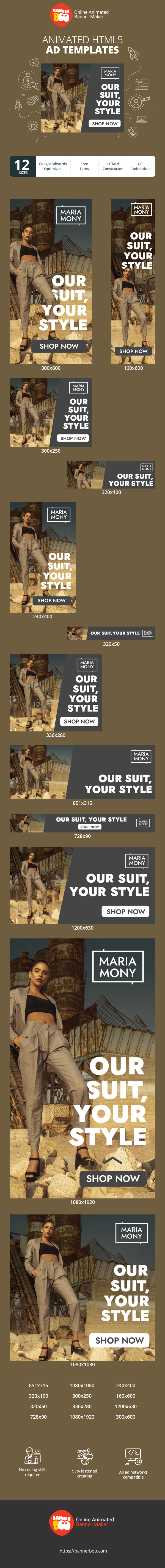 Banner ad template — Our Suit, Your Style — Clothes Store