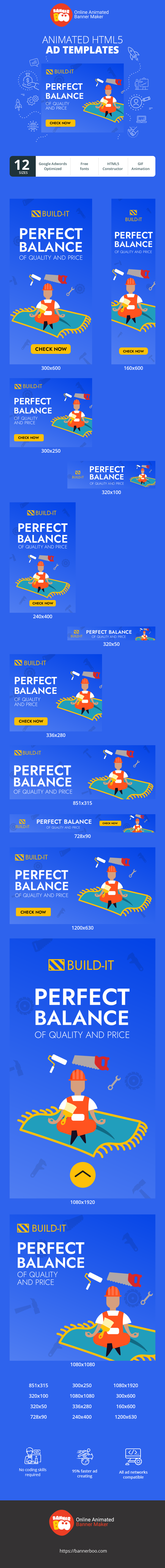 Banner ad template — Perfect Balance Of Quality And Price — Construction