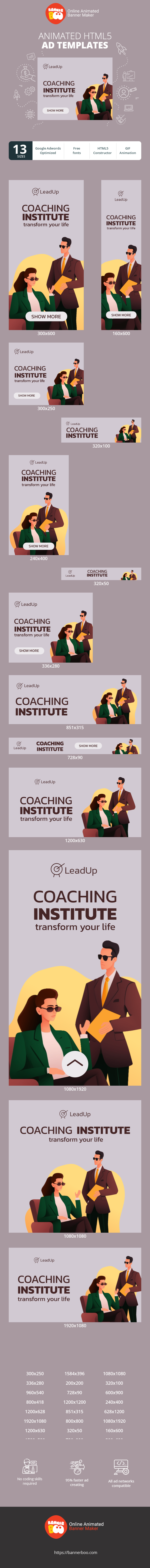 Banner ad template — Coaching Institute — Transform Your Life