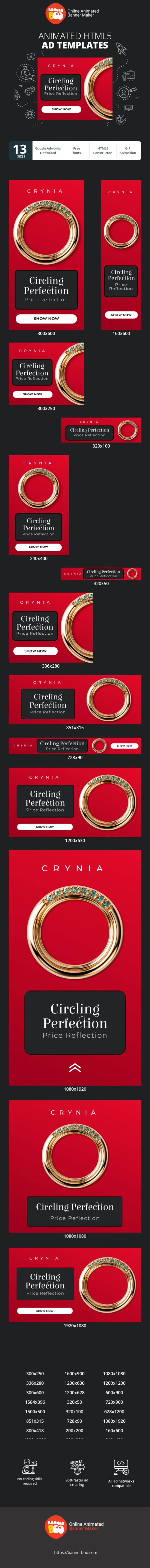 Banner ad template — Circling Perfection Price Reflection — Jewelry Sale