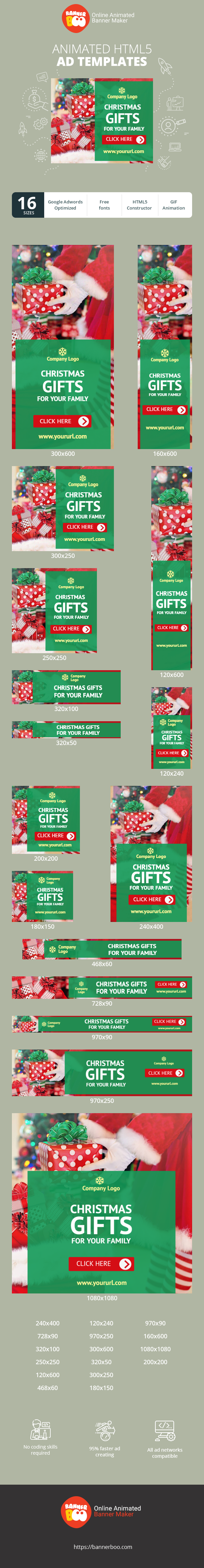 Banner ad template — Christmas Gifts for Your Family