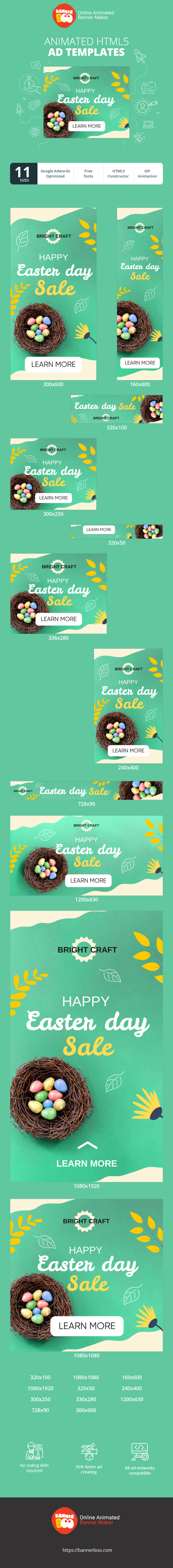 Banner ad template — Happy Easter Day — Sale