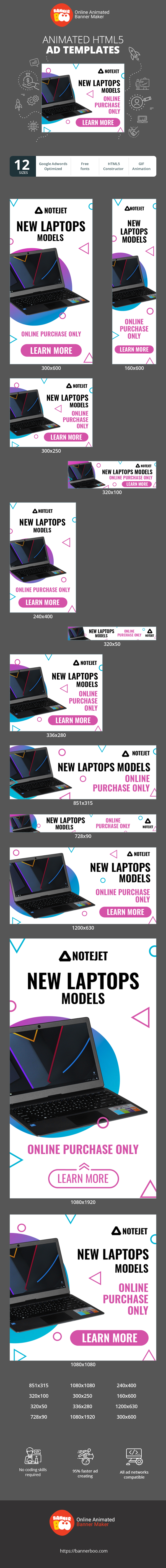 Banner ad template — New Laptops Models — Online Purchase Only