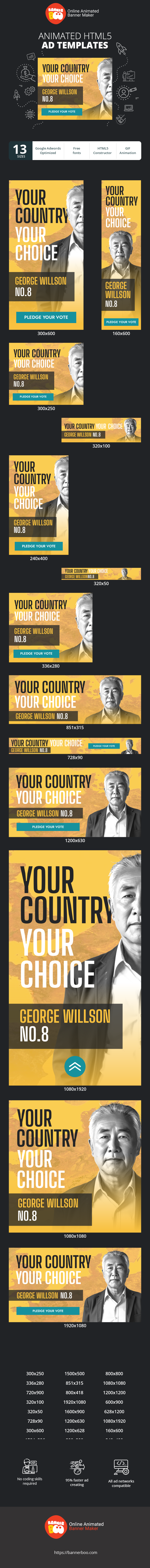 Banner ad template — Your Country Your Choice George Willson NO.3 — Election Campaign