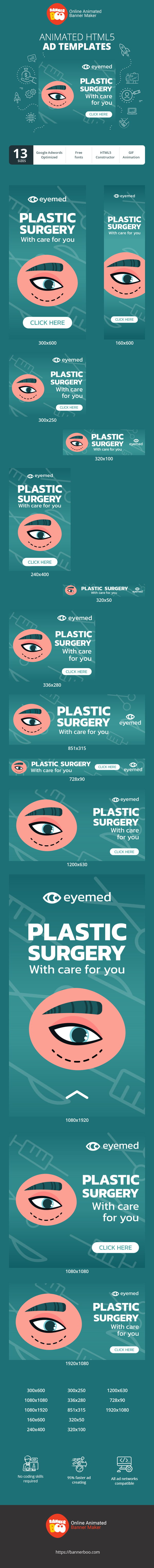 Banner ad template — Plastic Surgery — With care for you