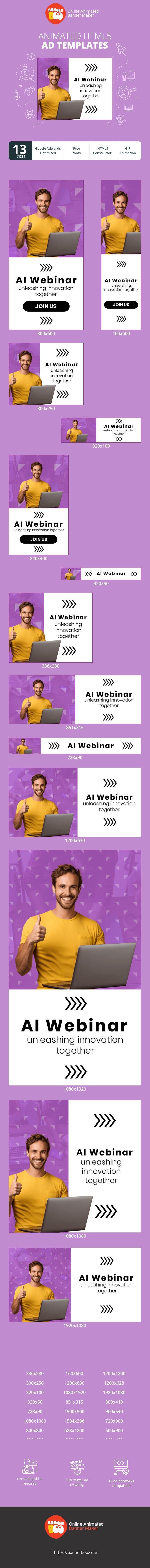 Banner ad template — AI Webinar — Unleashing Innovation Together