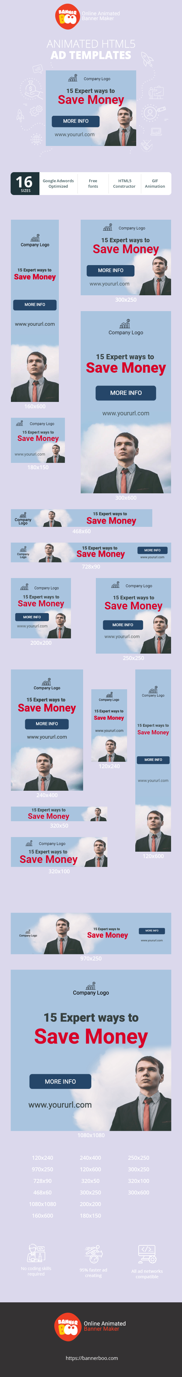 Banner ad template — 15 Expert Ways to Save Money