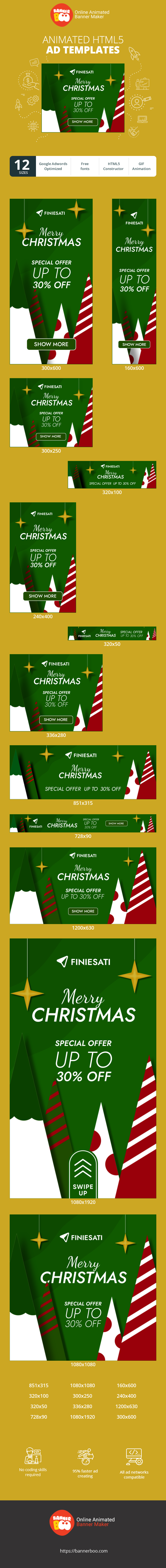 Banner ad template — Mery Christmas — Special Offer Up To 30% Off