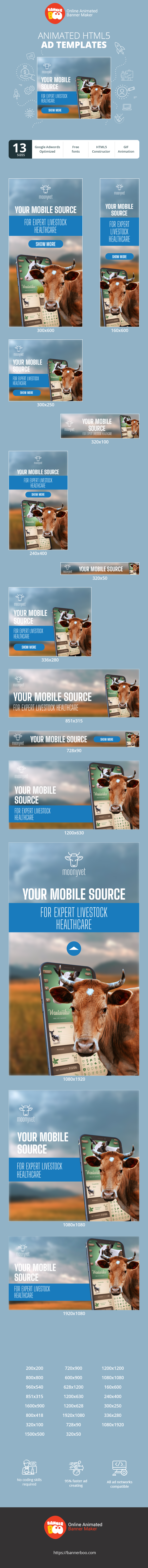Banner ad template — Your Mobile Source — For Expert Livestock Healthcare