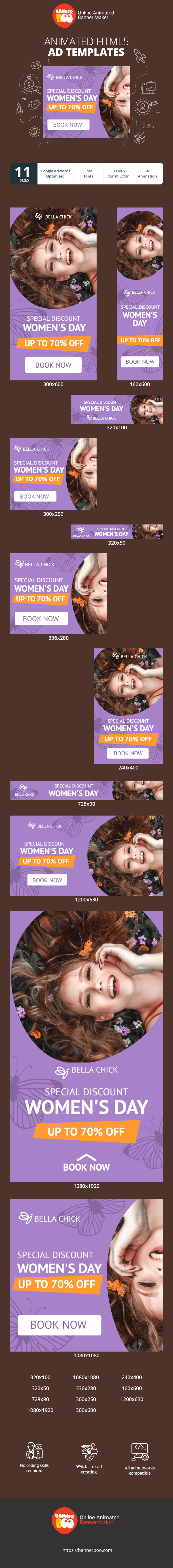 Banner ad template — Womens Day — Special Discount Up To 70% Off