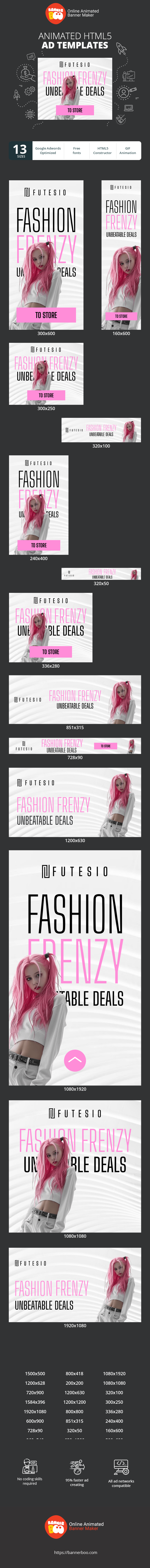 Banner ad template — Fashion Frenzy Unbeatable Deals — Fashion Sale