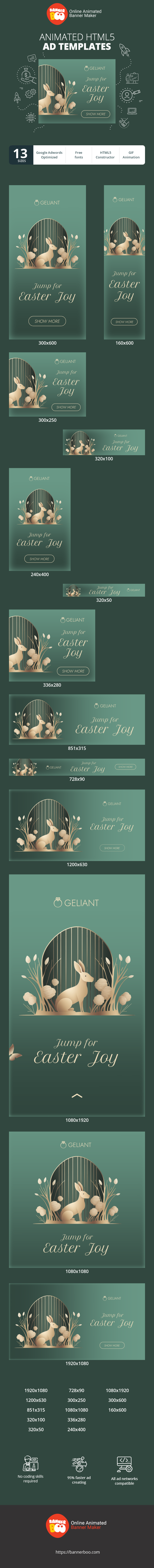 Banner ad template — Jump For Easter Joy — Easter