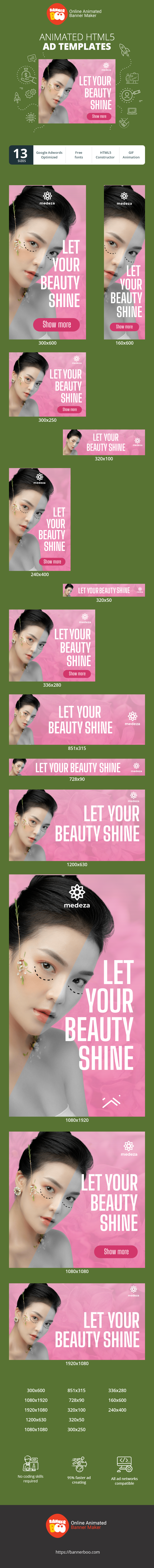 Banner ad template — Let Your Beauty Shine  — Plastic Surgery