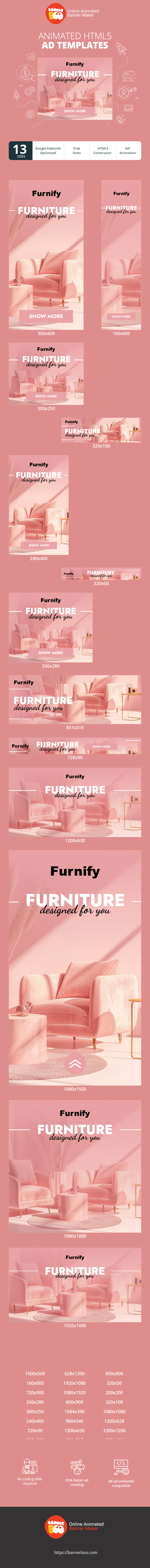 Banner ad template — Furniture — Designed For You