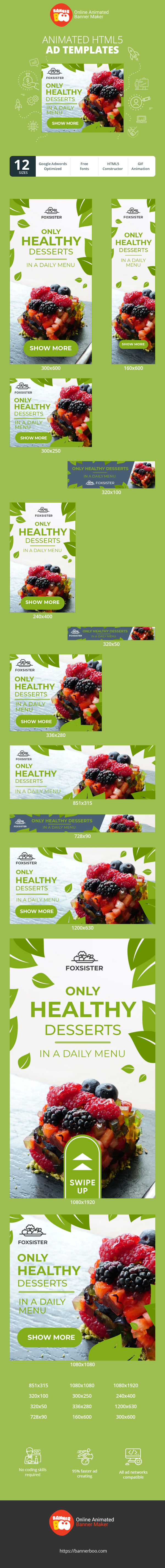 Banner ad template — Only Healthy Desserts — In A Daily Menu