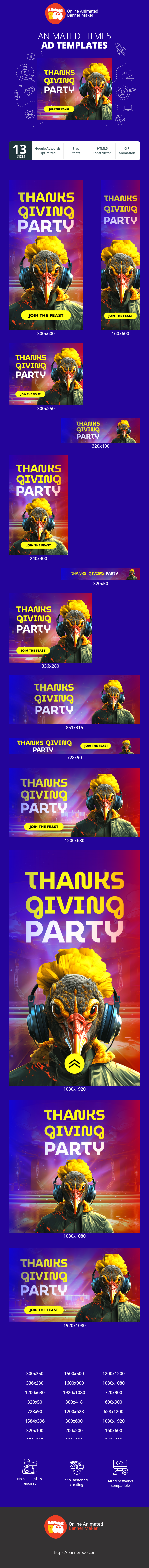 Banner ad template — Thanksgiving Party 23.11 Thursday — Thanksgiving Day