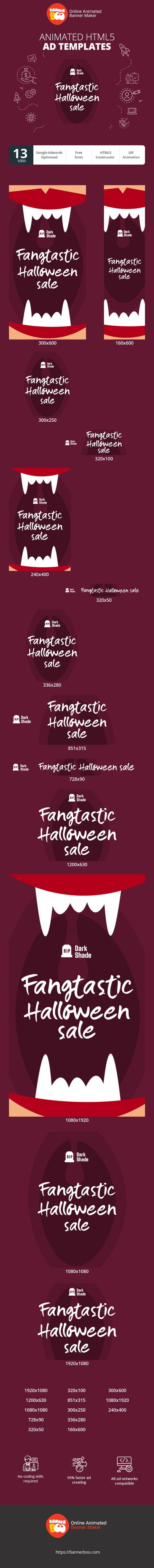 Banner ad template — Fangtastic Halloween Sale — Enjoy Your Discount