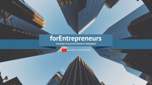 forEntrepreneurs —The road to success without hindrance